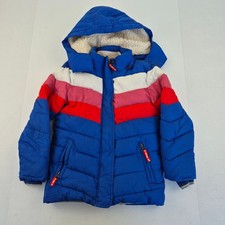 BODEN Puffer Jacket 6-7 Years Blue Polyester Winter Hooded