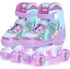 Style Girlz Adjustable Size Light Up Roller Skates For Girls Shoe Size 13 - 4