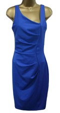 Blue Bodycon Dress Size 8 UK Party Occasion Ruched Xmas Jessica Wright Evening