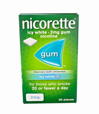 Nicorette Icy White 2mg Nicotine Gum – 10 Packs of 30 | Total 300 Gums