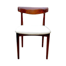 Set of 4 Knud Faerch Rosewood and ivory leather Danish Dining Chairs