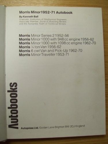 Morris minor 1952 - morris, autobook