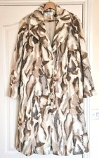 Helene Berman Multicoloured Button Front Faux Fur Longline Coat, Size 10