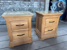 Pair of Solid Oak Bedside