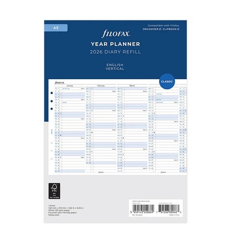 Filofax refill 2026 diary - refill,
