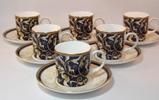 6 Wedgwood Cornucopia Demitasse Coffee Cans Cups & Saucers 1st Quality Excellent