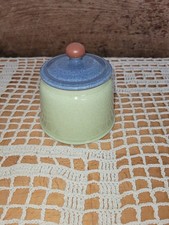 Denby Juice Lidded Sugar Bowl Apple Green Blue Berry Lemon Yellow 