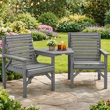 Wooden Love Seat Rustic Garden