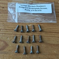Vintage 90s Relic Rusty Strat Tele Etc Guitar Pickguard Screws x14 #70