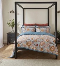 Dorma Samira Teal King Size Duvet Cover & pillowcases Set   100% Cotton. New.