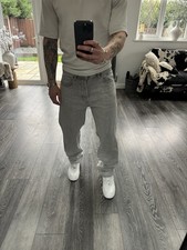 Zara grey washed faded denim