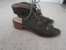 Dark Green Ghillie Shoes / Sandals - Size 8