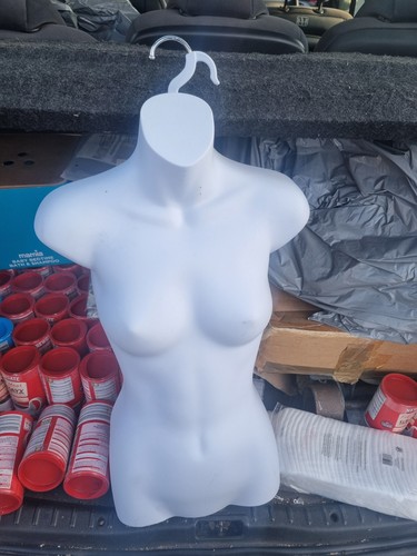 White plastic shop window - white,