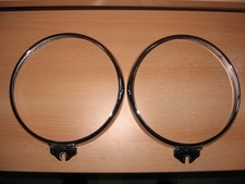 Pair Chrome Headlamp Light Rims Surrounds Lucas / CAV type - Commercial / Lorry?