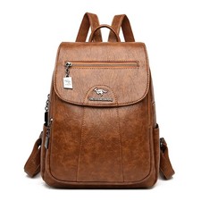Anti-theft Leather Backpack