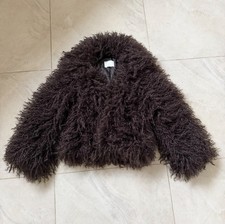 NA-KD brown curly faux fur