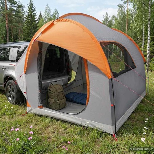 Car tent grey and orange - car, 239