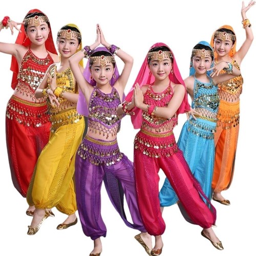 Girl belly dance outfit 7pc - outfit,