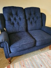 Blue handmade HSL 2 seater settee