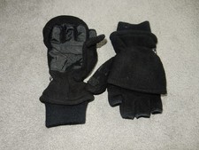 Men’s 3M Thinsulate Fleece Fingerless Gloves Convert to Mittens Flap Cover