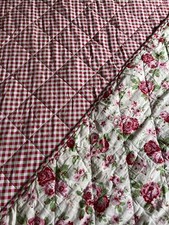 Cath Kidston IKEA Rosali Gingham super king size Quilted Bedspread 250 x 275cms