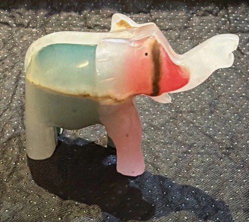 Onyx marble elephant statue - elephant,