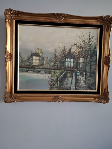 Framed oil painting parisian - framed,
