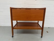 Teak Drop Leaf Trolley on Castors