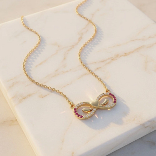 Gold bow infinity heart - infinity,