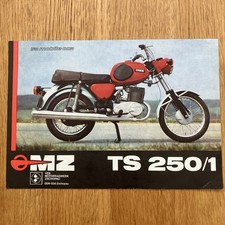 MZ TS 250/1 (Red & Blue) C1977 Sales Brochure, Clean Condition, Slight Crease
