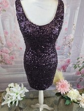 La Femme Purple Sequin Mini