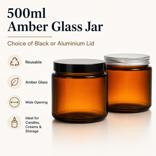 Amber glass jars airtight - amber,