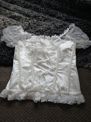 Ladies ivory basque top - ladies,