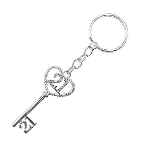 Silver birthday key keepsake - birthday,