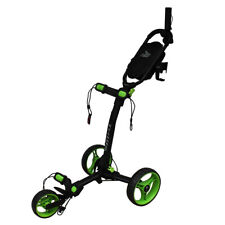 Axglo TriLite Golf Trolley 3 Wheel Push Cart Black / Green + FREE Accessory Pack