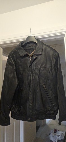 Vintage leather jacket - leather, xl