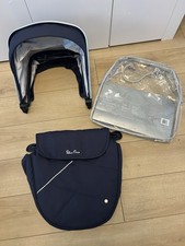 Silver Cross Wayfarer Pioneer Hood Apron  Vintage Blue