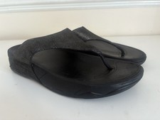 Women’s Fitflop Micro Wobble Board Flip Flops Sandals Black Size Uk 5