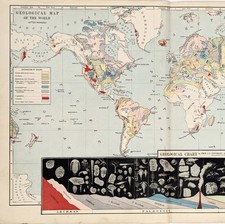 1887  Map WORLD GEOLOGICAL