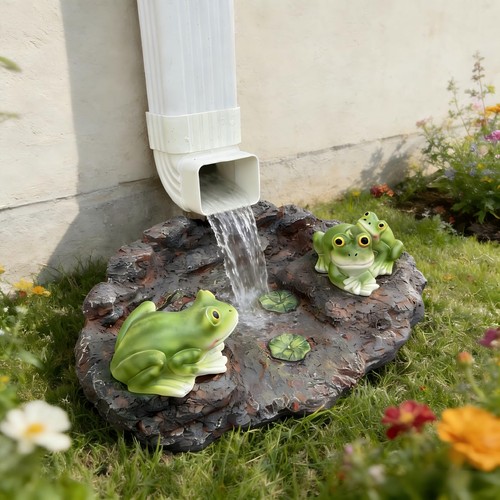 Garden frog statue splash - frog,