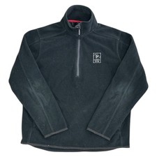 Musto Fleece Jumper Sailing Hiking Outdoor 1/4 Zip Pullover Y2K Black Mens XL