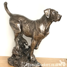 Labrador ornament figurine by David Geenty large solid heavy Cold Cast Bronze