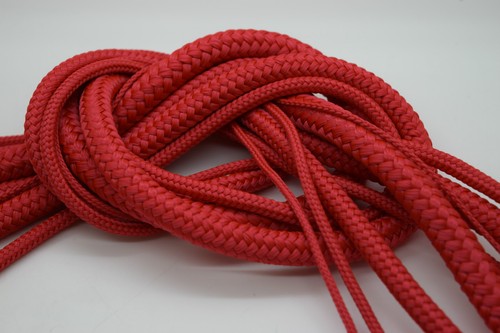 Red polypropylene rope - rope, braided