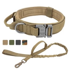 Military Tactical Dog Collar and Lead Heavy Duty Working Training No Pull Handle