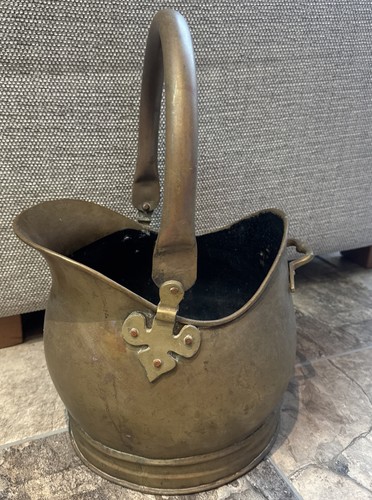 Vintage brass helmet - helmet, coal