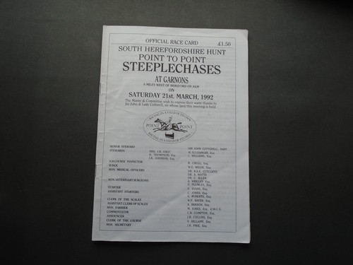 Racecard south herefordshire - south,