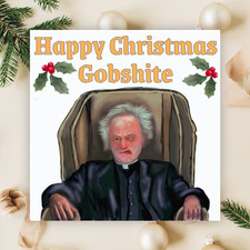 Father Ted Christmas Card, British Christmas Card, Father Jack, Rude Card