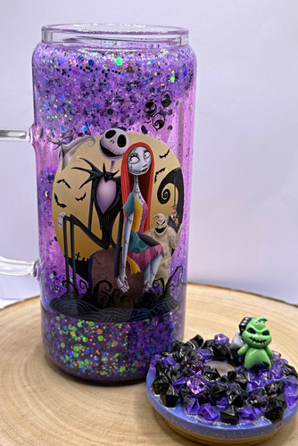 Glitter glow the dark glass - glow-in,