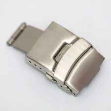 20mm Brushed Silver-Coloured Aluminium Watch Strap Deployment Clasp