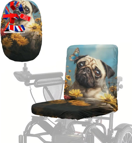 Pug dog butterfly daisy - pug,